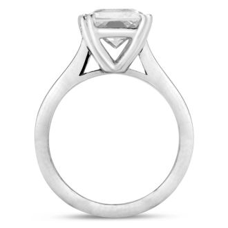 Estate Jewelry 2-1/2 Carat Cushion Shape Zirconia Ring In Sterling Silver, Size 4