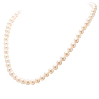 Estate Jewelry Freshwater Pearl Strand Necklace With Sterling Silver Safety Bow Clasp, 18 Inches