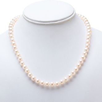 Estate Jewelry Freshwater Pearl Strand Necklace With Sterling Silver Safety Bow Clasp, 18 Inches