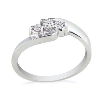 1/10ct Three Diamond Promise Ring in Sterling Silver