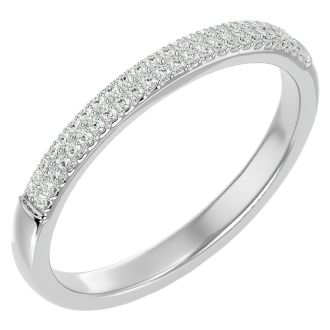 Moissanite Engagement Ring; 1/4 Carat Moissanite Pave Wedding Band In Sterling Silver. Extremely High Quality!