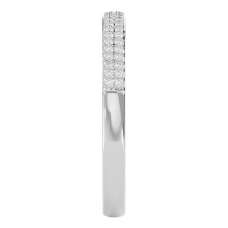 Moissanite Engagement Ring; 1/4 Carat Moissanite Pave Wedding Band In Sterling Silver. Extremely High Quality!