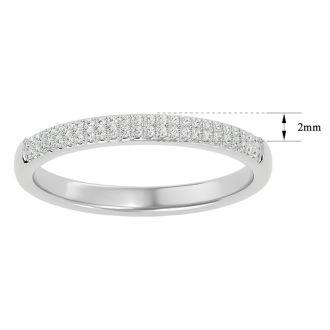 Moissanite Engagement Ring; 1/4 Carat Moissanite Pave Wedding Band In Sterling Silver. Extremely High Quality!