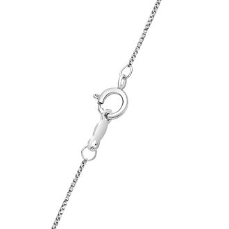 1/2 Carat Diamond Cross Necklace In Sterling Silver, 18 Inches