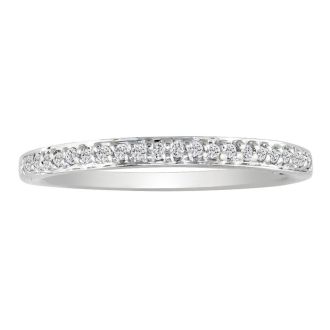 Estate Jewelry 1/10ct Micro Pave Womens Wedding Diamond Band in Sterling Silver