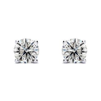 1 Carat Lab Grown Diamond Earrings In Platinum, Basket Setting