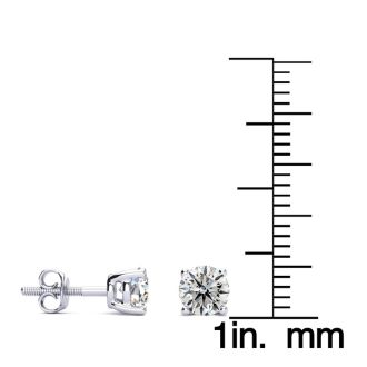 1 Carat Lab Grown Diamond Earrings In Platinum, Basket Setting
