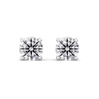 1 1/2 Carat Lab Grown Diamond Earrings In Platinum, Basket Setting