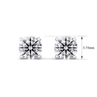 1 1/2 Carat Lab Grown Diamond Earrings In Platinum, Basket Setting