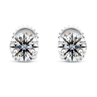 2 Carat Lab Grown Diamond Earrings In Platinum, Basket Setting