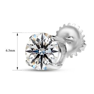 2 Carat Lab Grown Diamond Earrings In Platinum, Basket Setting