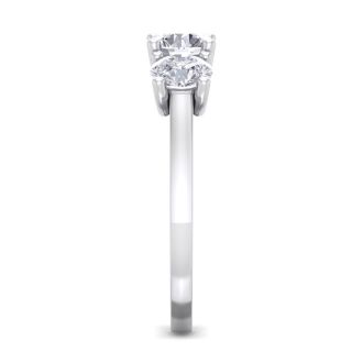 3 Carat Lab Grown Three Diamond Ring In Sterling Silver
