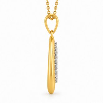1/4 Carat Lab Grown Diamond Pear Drop Necklace In 14K Yellow Gold Over Sterling Silver