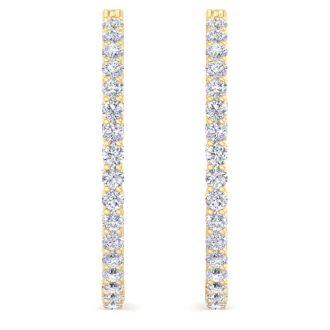2 Carat Endless Natural Diamond Hoop Earrings In 14K Yellow Gold