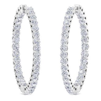 2 Carat Endless Natural Diamond Hoop Earrings In Sterling Silver