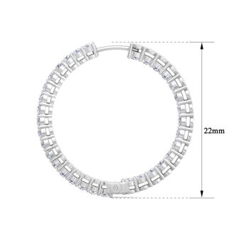 2 Carat Endless Natural Diamond Hoop Earrings In Sterling Silver