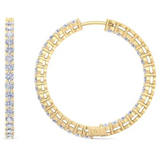 2 Carat Endless Lab Grown Diamond Hoop Earrings In 14K Yellow Gold