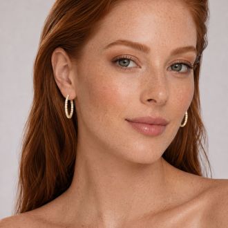 2 Carat Endless Lab Grown Diamond Hoop Earrings In 14K Yellow Gold