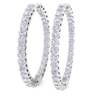 2 Carat Endless Lab Grown Diamond Hoop Earrings In Sterling Silver