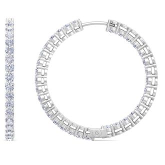2 Carat Endless Lab Grown Diamond Hoop Earrings In Sterling Silver