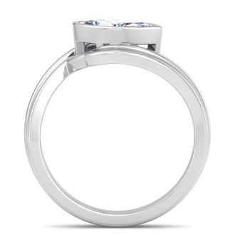1 Carat Marquise Shape Lab Grown Diamond Ring In Sterling Silver, Solitaire