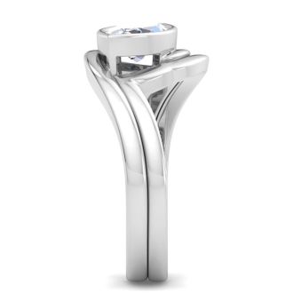 1 Carat Marquise Shape Lab Grown Diamond Ring In Sterling Silver, Solitaire