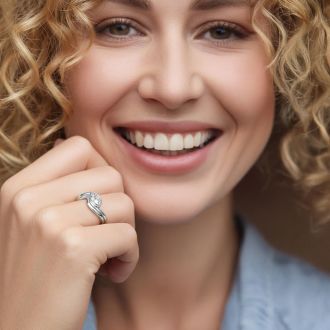 1 Carat Marquise Shape Lab Grown Diamond Ring In Sterling Silver, Solitaire