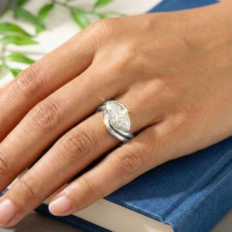2 Carat Marquise Shape Lab Grown Diamond Ring In Sterling Silver, Solitaire
