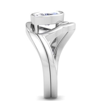 2 Carat Marquise Shape Lab Grown Diamond Ring In Sterling Silver, Solitaire