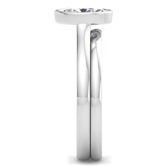 1 Carat Oval Shape Lab Grown Diamond Ring In Sterling Silver, Solitaire