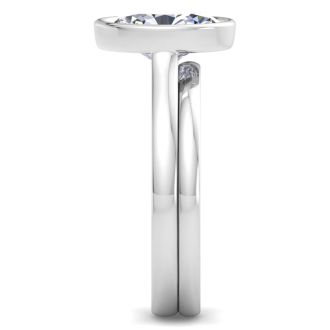 2 Carat Oval Shape Lab Grown Diamond Ring In Sterling Silver, Solitaire