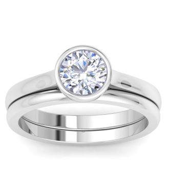 1 Carat Round Shape Lab Grown Diamond Ring In Sterling Silver, Solitaire