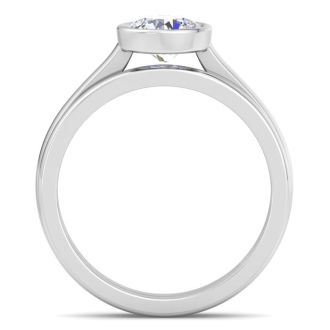 1 Carat Round Shape Lab Grown Diamond Ring In Sterling Silver, Solitaire