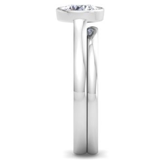 1 Carat Round Shape Lab Grown Diamond Ring In Sterling Silver, Solitaire