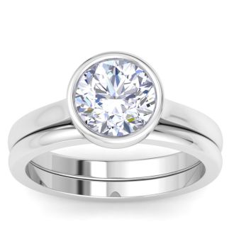 2 Carat Round Shape Lab Grown Diamond Ring In Sterling Silver, Solitaire