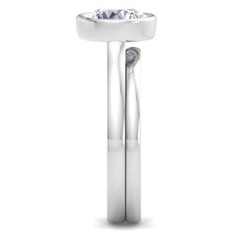 2 Carat Round Shape Lab Grown Diamond Ring In Sterling Silver, Solitaire