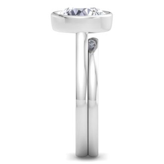 3 Carat Round Shape Lab Grown Diamond Ring In Sterling Silver, Solitaire