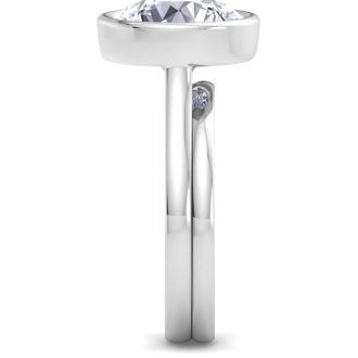 5 Carat Round Shape Lab Grown Diamond Ring In Sterling Silver, Solitaire