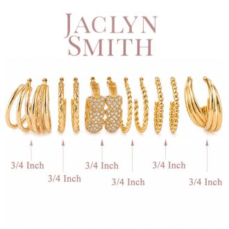 Jaclyn Smith Adorable Gold Hoop Earrings Set of 5