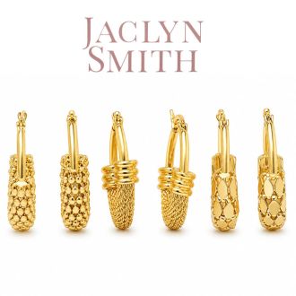 Jaclyn Smith Party Gold Hoop Earrings Set of 3