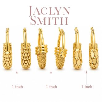 Jaclyn Smith Party Gold Hoop Earrings Set of 3
