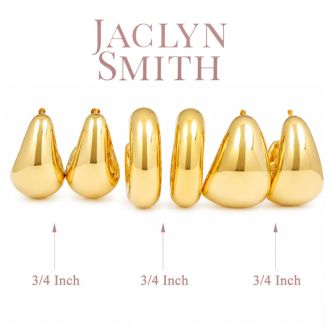 Jaclyn Smith Unique Gold Hoop Earrings Set of 3