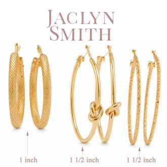 Jaclyn Smith Special Gold Hoop Earrings Set of 3