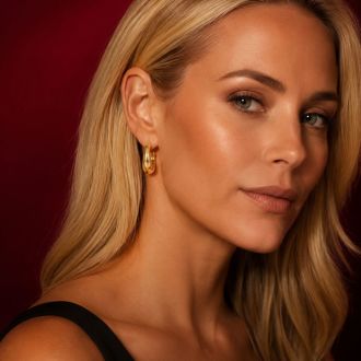 Jaclyn Smith Modern Gold Hoop Earrings Set of 3