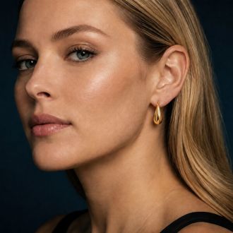 Jaclyn Smith Modern Gold Hoop Earrings Set of 3