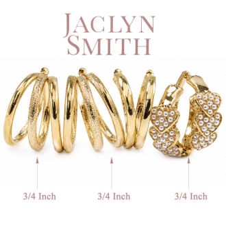 Jaclyn Smith Sassy Gold Hoop Earrings Set of 3