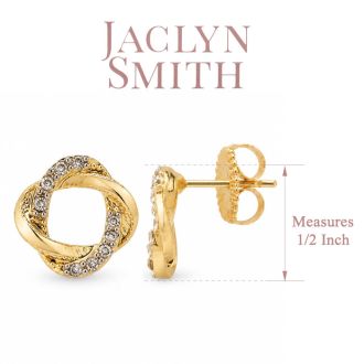 Jaclyn Smith Crystal Statement Earrings In Gold