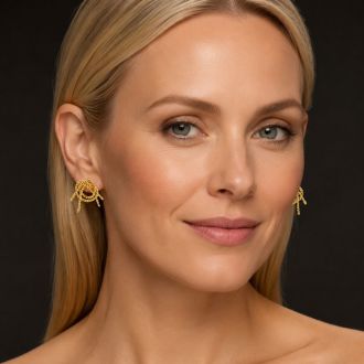 Jaclyn Smith Knotted Statement Stud Earrings In Gold