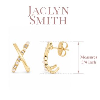 Jaclyn Smith Crystal X Earrings In Gold