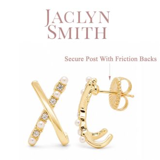 Jaclyn Smith Crystal X Earrings In Gold